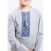 Embroidered t-shirt with long sleeves "Labyrinth" blue/gray